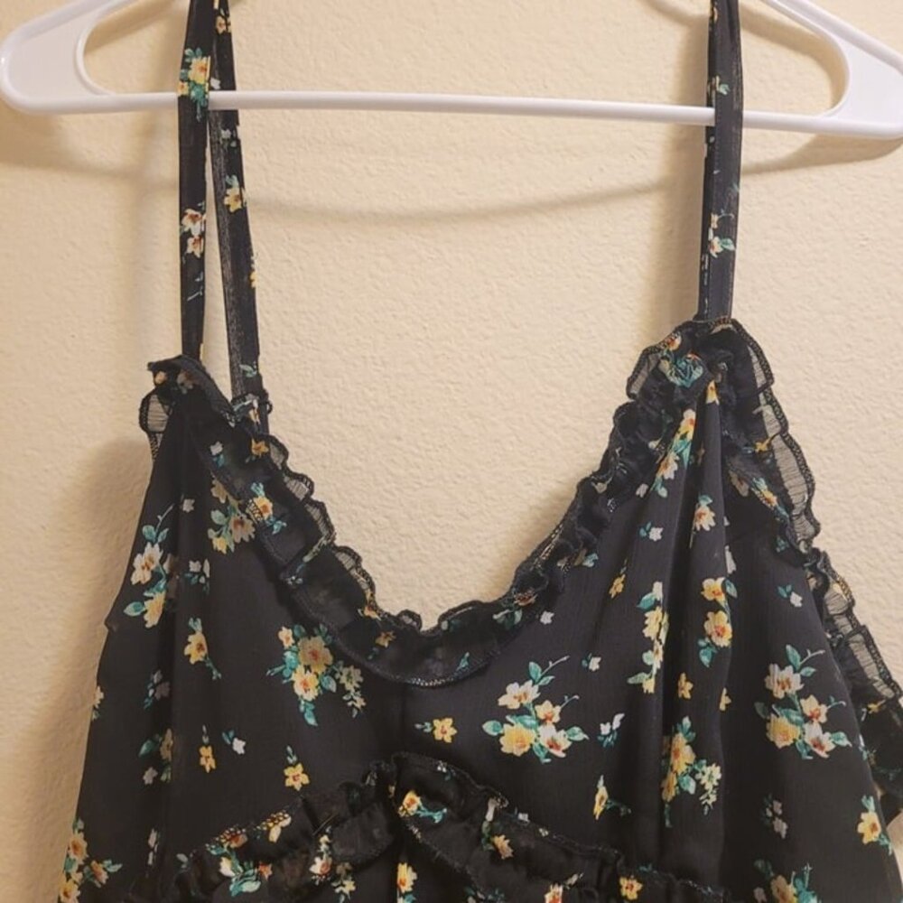Walmart No Boundaries Size 2X Black Floral Midi Dress - Picture 7 of 9
